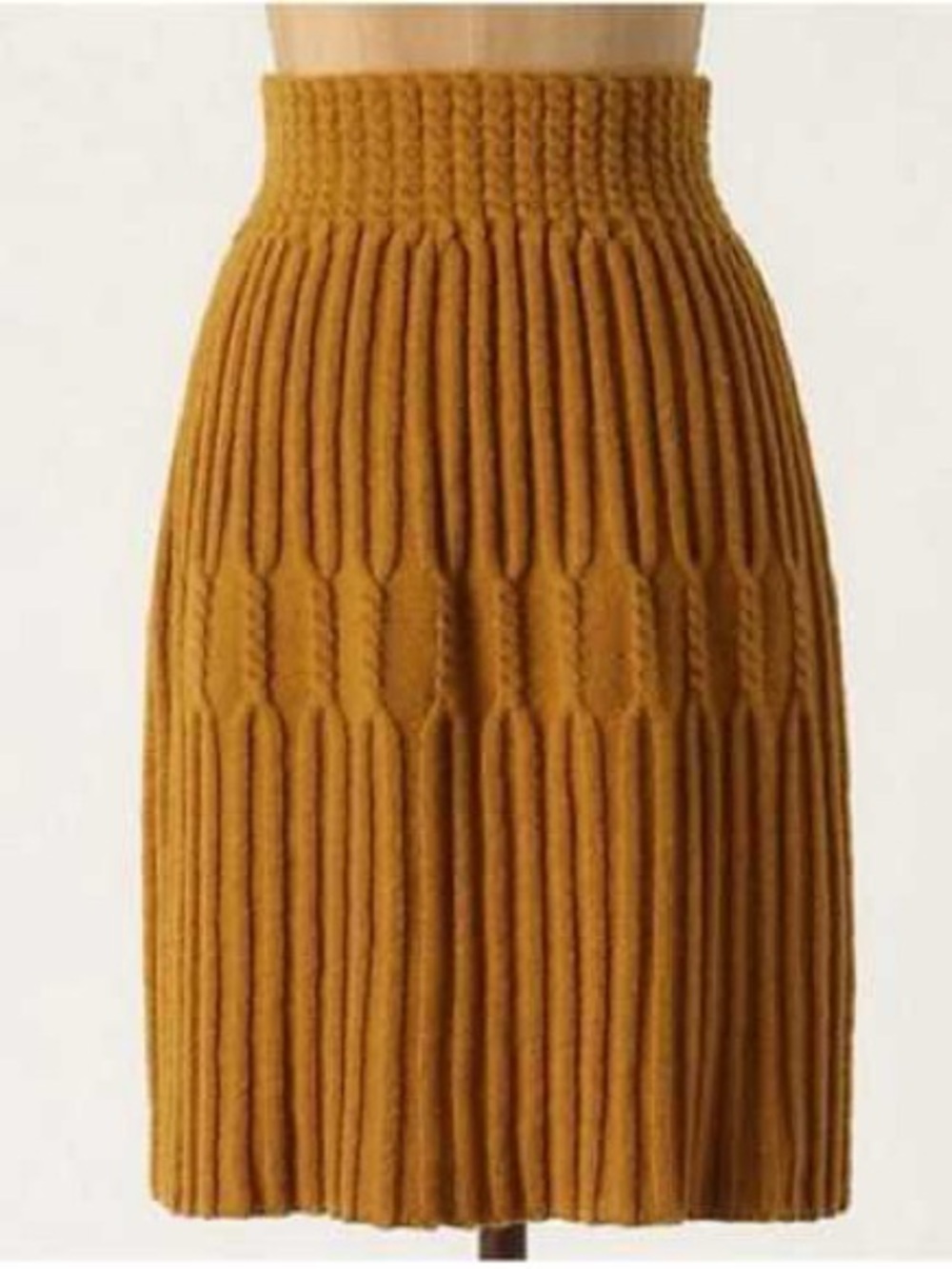 Anthropologie Mustard yellow Bellevue knit skirt Far Away From Close Wool blend